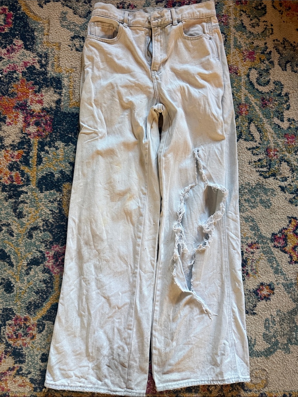 Pacsun Light Blue Distressed Baggy Jeans